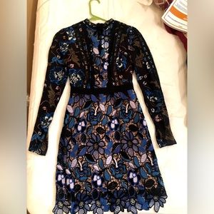 Gorgeous self portrait midi dress with nude slip. Originally $480 with tag